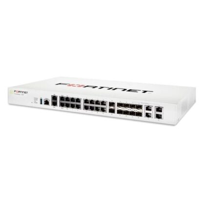 Fortinet FG-100F FortiGate-100F 22 x GE RJ45 ports 4 SFP ports, 2x 10G SFP+ FortiLinks, dual power supplies redundancy